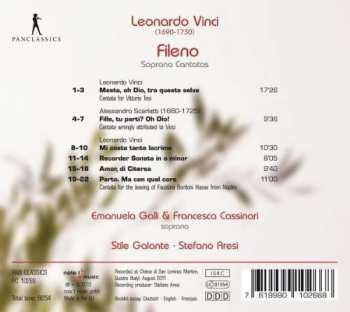 CD Leonardo Vinci: Leonardo Vinci, Fileno: Soprano Cantatas