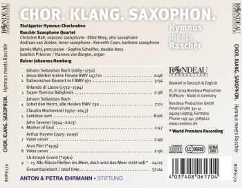 CD Rascher Saxophone Quartet: Chor. Klang. Saxophon.