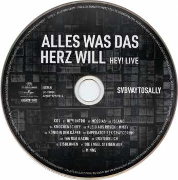 2CD Subway To Sally: Alles Was Das Herz Will (Hey! Live)