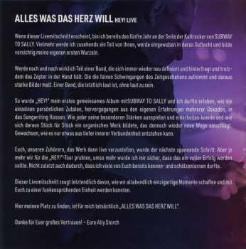 2CD Subway To Sally: Alles Was Das Herz Will (Hey! Live)