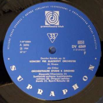 2LP Ján Cikker: Nové Slovenské Orchestrální Skladby