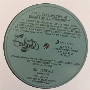 LP Sui Generis: Pequeñas Anecdotas Sobre Las Instituciones