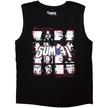 Merch Sum 41: Sum 41 Unisex Tank T-shirt: All Killer No Filler Tracklist (black) (back Print) (small) S