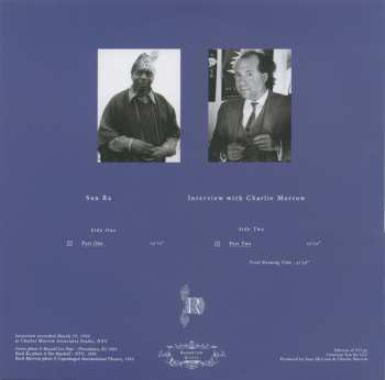 LP Sun Ra:  Interview With Charlie Morrow LTD