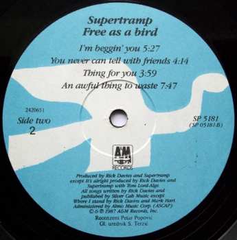 LP Supertramp: Free As A Bird