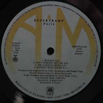 2LP Supertramp: Paris