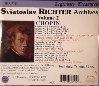 CD Frédéric Chopin: Sviatoslav Richter Archives, Chopin Recitals 1954-1977