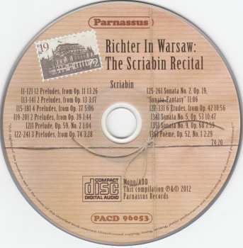 CD Sviatoslav Richter: Richter In Warsaw: The Scriabin Recital