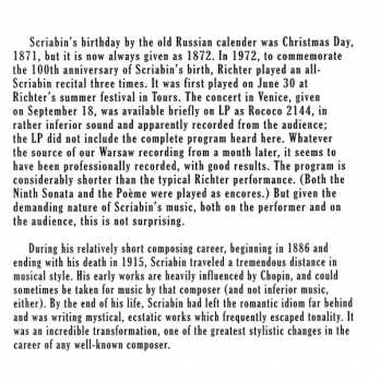 CD Sviatoslav Richter: Richter In Warsaw: The Scriabin Recital