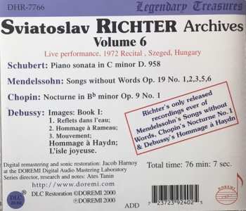 CD Sviatoslav Richter: Sviatoslav Richter Archives Vol. 6