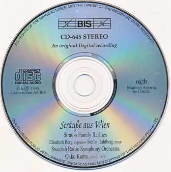 CD Sveriges Radios Symfoniorkester: Sträuße Aus Wien - Strauss Family Rarities