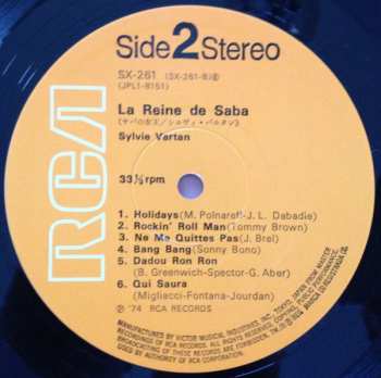 LP Sylvie Vartan: La Reine De Saba