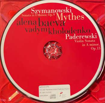 CD Karol Szymanowski: Sonata In D Minor Op.9; Mythes / Violin Sonata In A Minor Op.13