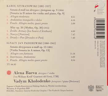 CD Karol Szymanowski: Sonata In D Minor Op.9; Mythes / Violin Sonata In A Minor Op.13