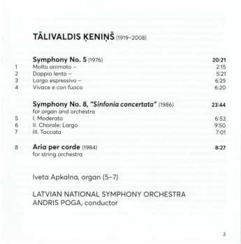 CD Iveta Apkalna: Symphonies Nos. 5 & 8 • Aria