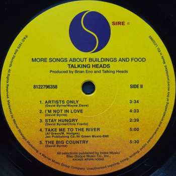 LP Talking Heads: More Songs About Buildings And Food