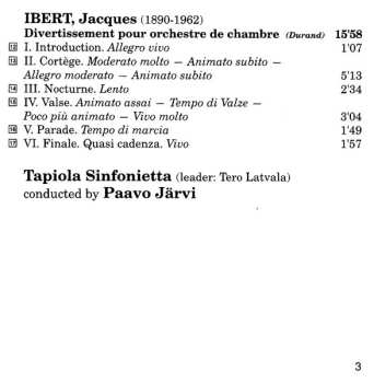 CD Paavo Järvi: French Orchestral Music (Poulenc: Sinfonietta • Jolivet: Flute Concerto • Roussel: Sinfonietta • Ibert: Divertissement)