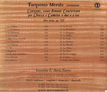 CD Tarquinio Merula: Canzoni; Sonata Concertate Per Chiesa A Camera A Due Et A Tre