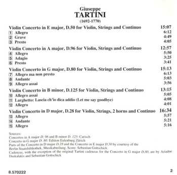 CD Giuseppe Tartini: Violin Concertos