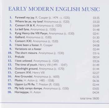 CD Tasto Solo: Early Modern English Music 1500-1550