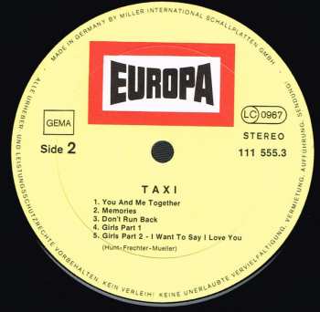 LP Taxi: Taxi (+ PLAKÁT)