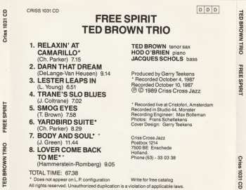 CD Ted Brown Trio: Free Spirit