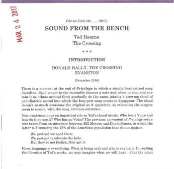 CD Ted Hearne: Sound From The Bench