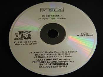 CD Johann Sebastian Bach: Concerto For Recorder, Baroque Flute And Strings / Concerto For Sixth Flute, Strings And Continuo / Suite No. 2 In B Minor For Baroque Flute And Strings