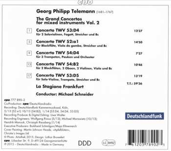 CD Georg Philipp Telemann: The Grand Concertos For Mixed Instruments Vol. 2