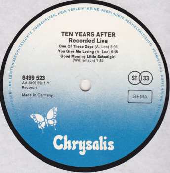 2LP Ten Years After: Recorded Live