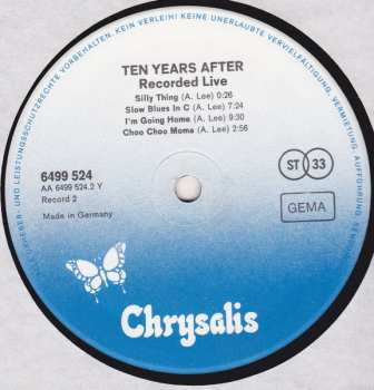 2LP Ten Years After: Recorded Live