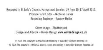 CD Tenebrae: On Eagles' Wings