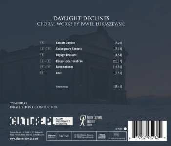 CD Tenebrae: Daylight Declines: Choral Works By Paweł Łukaszewski