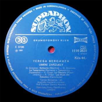 LP Teresa Berganza: Umění Zarzuely