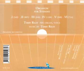 CD Terry Riley: Organum For Stefano