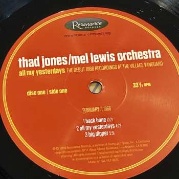 3LP Thad Jones / Mel Lewis Orchestra: All My Yesterdays LTD | NUM