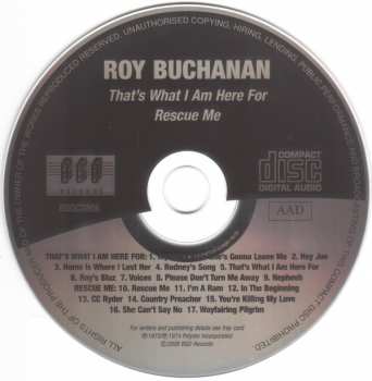 CD Roy Buchanan: That's What I Am Here For / Rescue Me