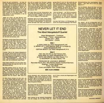 LP The Albert Mangelsdorff Quartet: Never Let It End