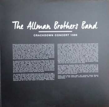 2LP The Allman Brothers Band: Crackdown Concert 1986