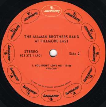 2LP The Allman Brothers Band: The Allman Brothers Band At Fillmore East