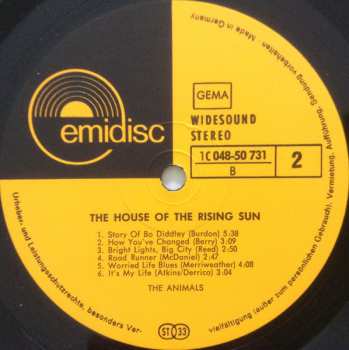 LP The Animals: House Of The Rising Sun