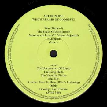 2LP The Art Of Noise: Who's Afraid Of The Art Of Noise? And Who's Afraid Of Goodbye? LTD