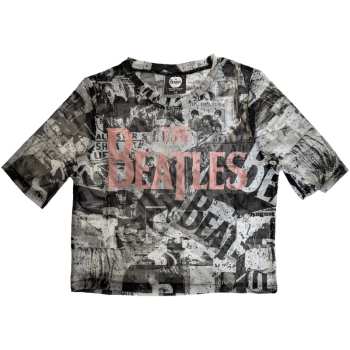 Merch The Beatles: Dames Crop Top All Over Print & Drop T Logo The Beatles