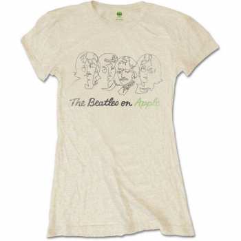 Merch The Beatles: Dames T-shirt Outline Faces On Apple 