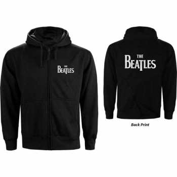 Merch The Beatles: The Beatles Unisex Zipped Hoodie: Drop T Logo (back Print) (x-small) XS