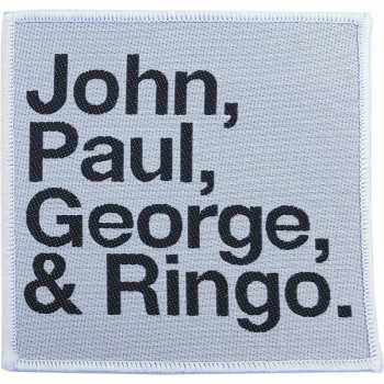 Merch The Beatles: Patch John, Paul, George, Ringo Black On White