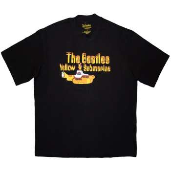 Merch The Beatles: The Beatles Unisex Oversized Boxy T-shirt: Logo & Sub (black) (small) S