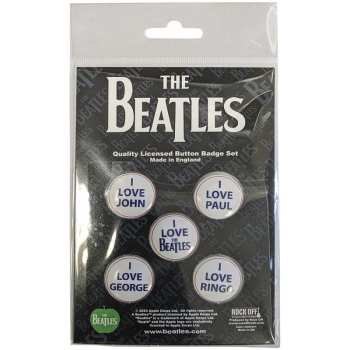 Merch The Beatles: Set Badges I Love The Beatles
