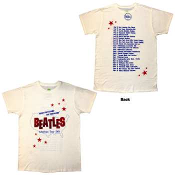 Merch The Beatles: The Beatles Unisex T-shirt: American Tour '64 (natural) (back Print) (small) S