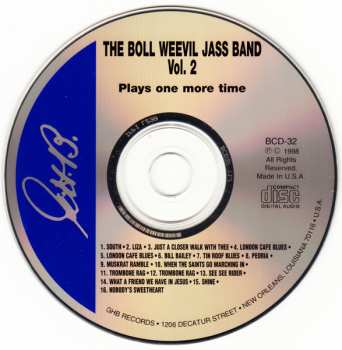 CD The Boll Weevil Jass Band: Plays Just A Little While, Volume 2